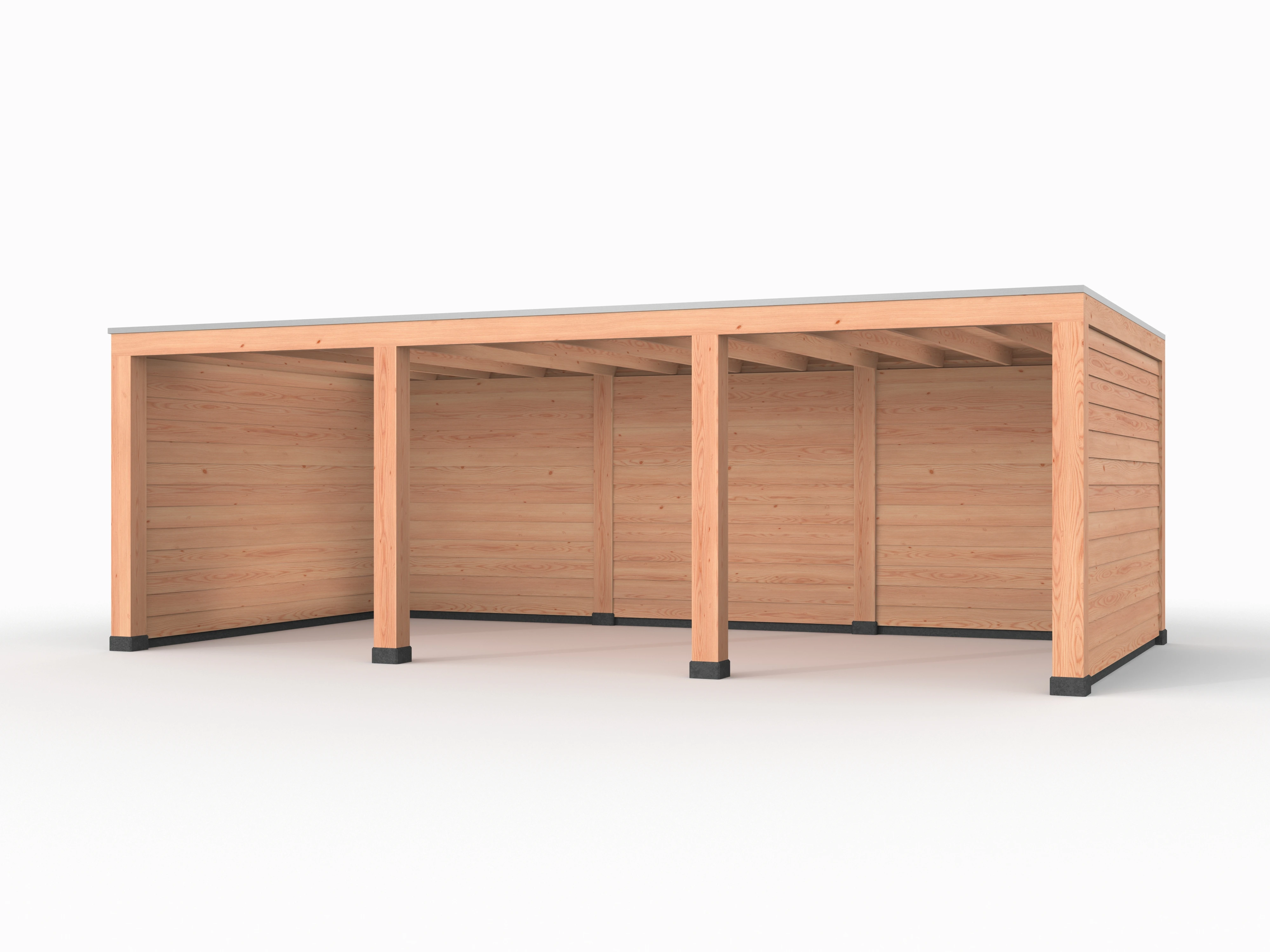 Douglas overkapping, 750 x 400, met achterwand en twee zijwanden, Westwood Modern - Afbeelding 1